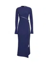 Attico Zip-detail Midi Dress In Blue