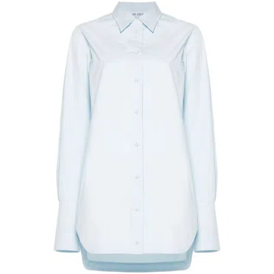 Attico Logo-embroidered Cotton Shirt In Blue