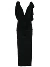Attico Suspender Deep V Dress In ブラック