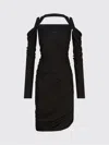 Attico Black Midi Dress In Viscose Crêpe In Black