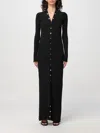 Attico Long Cardigan Dress In Black