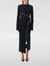 Attico Zip-up Jersey Midi Dress In Black
