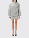 Attico Grey Logo-appliqu Mini Dress In Gray