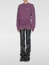 Attico Burgundy Draped Mini Dress With Long Sleeves In Purple