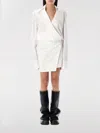 Attico Women's Striped Mini Shirt Dress In White