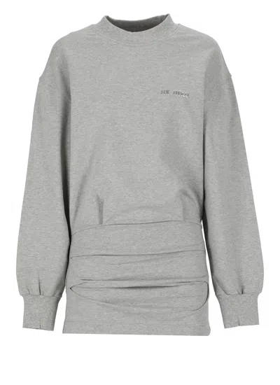 Attico Dress With Logo In Gray
