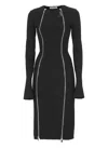 Attico Midi Dress With Double Zipper Detail In Black