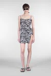 Attico Zebra Beach Cover-up In Stretch Fabric In Animal Print