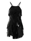 Attico Sequinned Short Dress In Black
