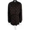 Attico Logo-print Cotton Shirt Dress In Brown/pink