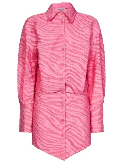 Attico Silvye Zebra-patterned Shirt Dress In Pink