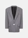 Attico Single-button Wool-blend Blazer In Grey