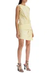 Shop Attico Dusty Yellow Sleeveless Mini Dress For Casual And Evening
