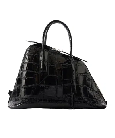 Attico Effect Leather Tote In Black