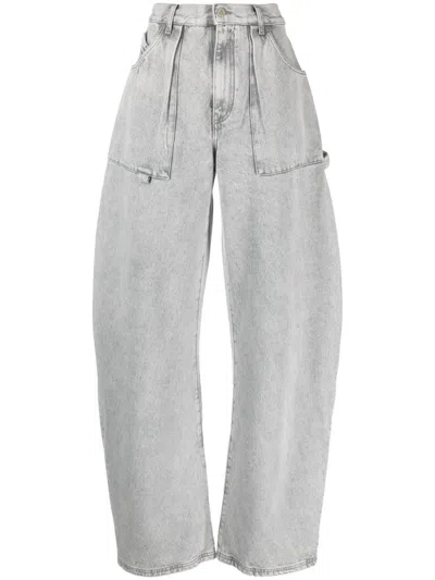 Attico Effie Denim Jeans In Light Grey For Women