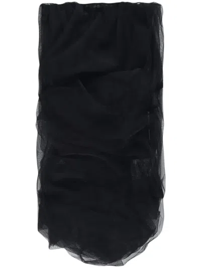 Attico Eita Semi-sheer Minidress In Black