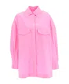 Attico Elaine Buttoned Overshirt In Pink