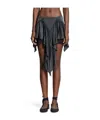 Attico Ruffled Viscose Mini Skirt In Gray