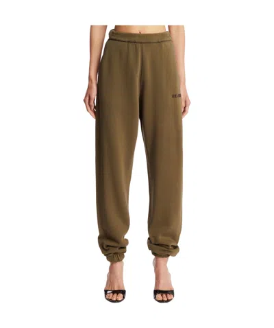Attico Elastic Waist Sweatpants In Green