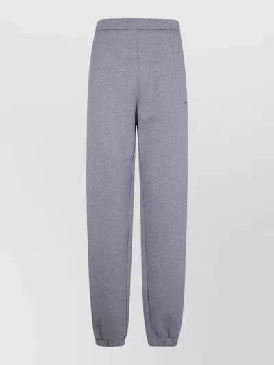 Attico Elastic Waist Trousers Side Pockets Cuffs In Gray