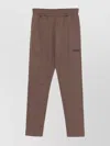 Attico Elastic Waistband Ribbed Cuffs Side Pockets In Brown
