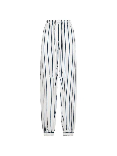 Attico Elasticated Striped Trousers In Multi