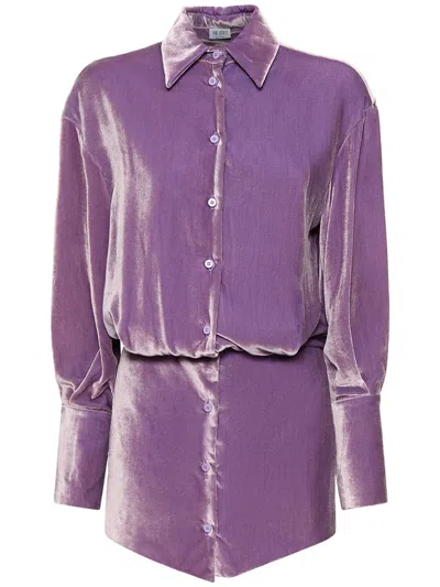 Attico Elegant Purple Chemisier Dress In Soft Fabric