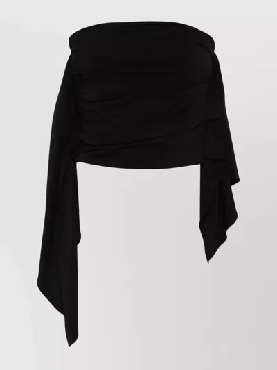 Attico Elevated Women's Draped Strapless Tops In Black