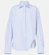 Attico Blue And White Striped Oversized Cotton Shirt In Blue