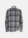 Attico Oversized Check Pattern Shirt With Bell Sleeves In Grey