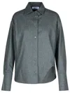 Attico 'wool Blend Shirt Long Sleeves' In Gray