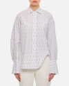 Attico Diana Shirt With Pinstriped Logo Pattern In White