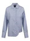 Attico Women's Eliza Striped Shirt In Blue
