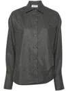 Attico Dark Grey Wool Blend Eliza Shirt In Grau