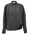 Attico Essential Wool-blend Long-sleeved Shirt In Gray