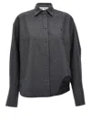 Attico Dark Grey Wool Blend Eliza Shirt In Gray