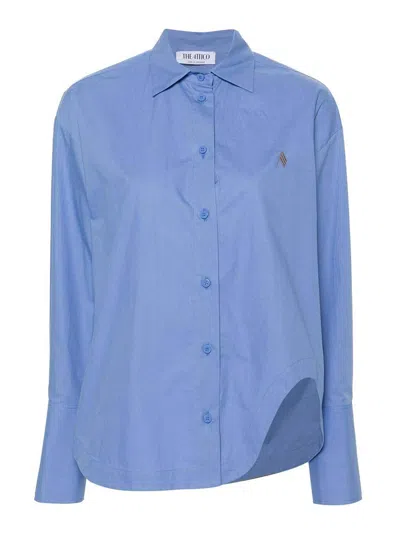 Attico Diana Long-sleeve Shirt In Medium Wash