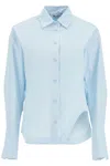 Attico Eliza Shirt With Shaped Slit In Blue