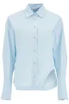 Attico Eliza Shirt With Shaped Slit In Blue