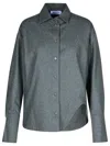 Attico Eliza Grey Wool Blend Shirt In Grey
