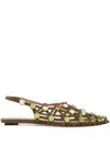 Attico Embellished Caged Sandals In Multi