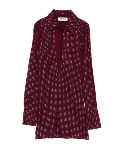 ATTICO EMBELLISHED COLLARED DRESS