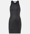 Attico Sleeveless Cotton Top Crystal Studs In Black