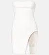 Attico Embellished Crêpe Jersey Minidress In White