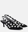 Attico The  Black Open Lattice Design Low-heeled Shoes In Black