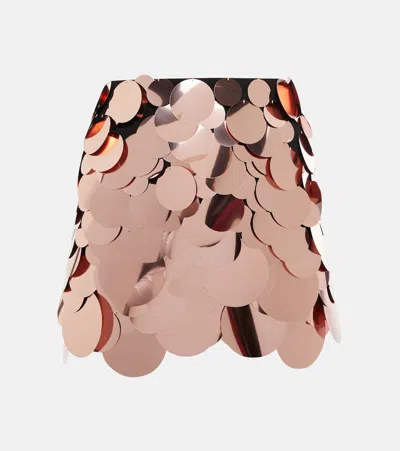 Attico Embellished Mid-rise Miniskirt In Rose