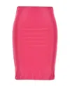 Attico High-waisted Knee-length Pencil Skirt Satin Finish In Red
