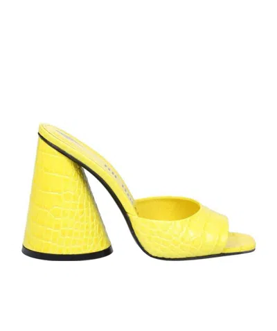 Attico Embossed High-heeled Sandals In Yellow