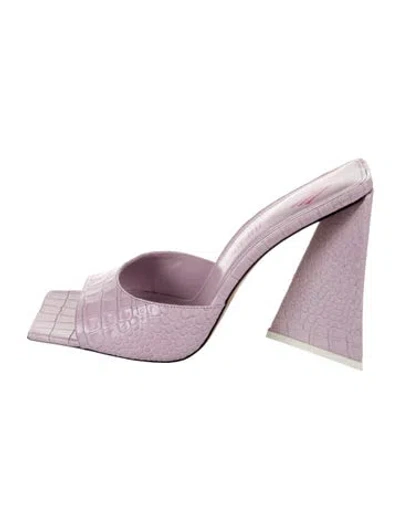 Pre-owned Attico Embossed Leather Animal Print Sandals W/ Tags In Purple