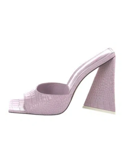 Pre-owned Attico Embossed Leather Slides In Purple